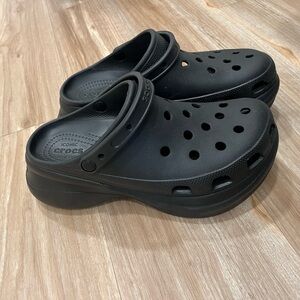 Black Platform Crocs